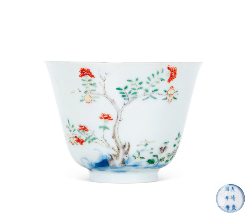 清康熙 五彩“五月石榴”花神杯 - 图5